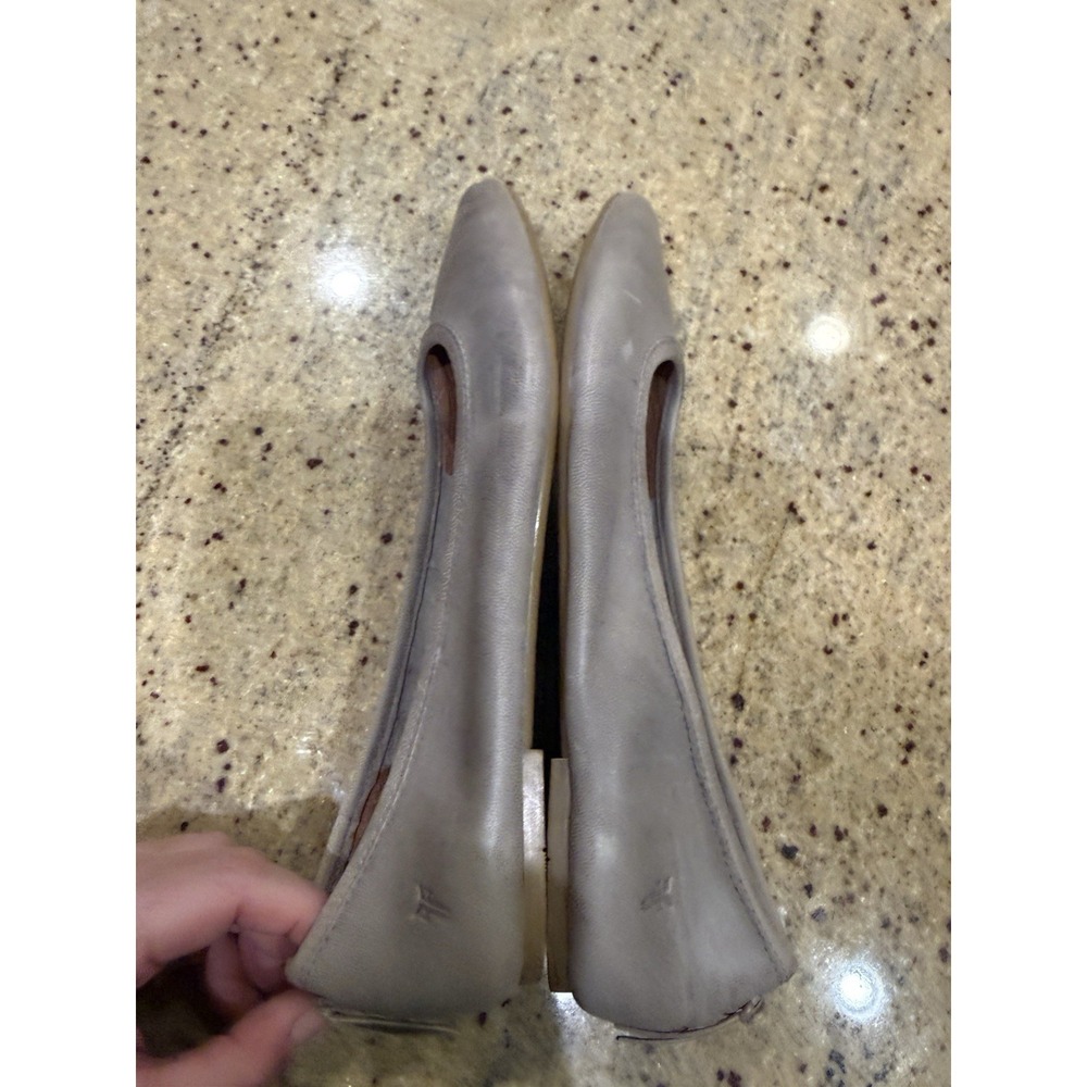 Frye Regina Ballet Flats Ash Gray Tan Women's Size 8 leather - Picture 6 of 7
